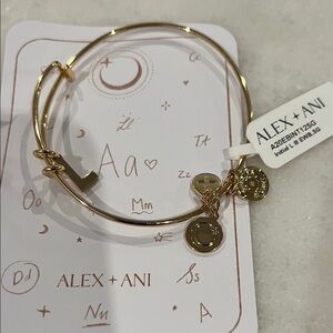 Alex and Ani Gold Initial L Charm Bangle BRAND NEW